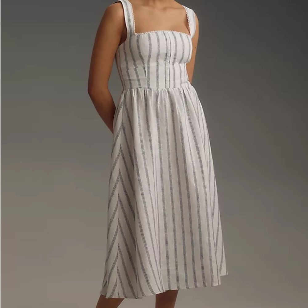 *NWT* Reformation Tagliatelle Striped Linen Dress
